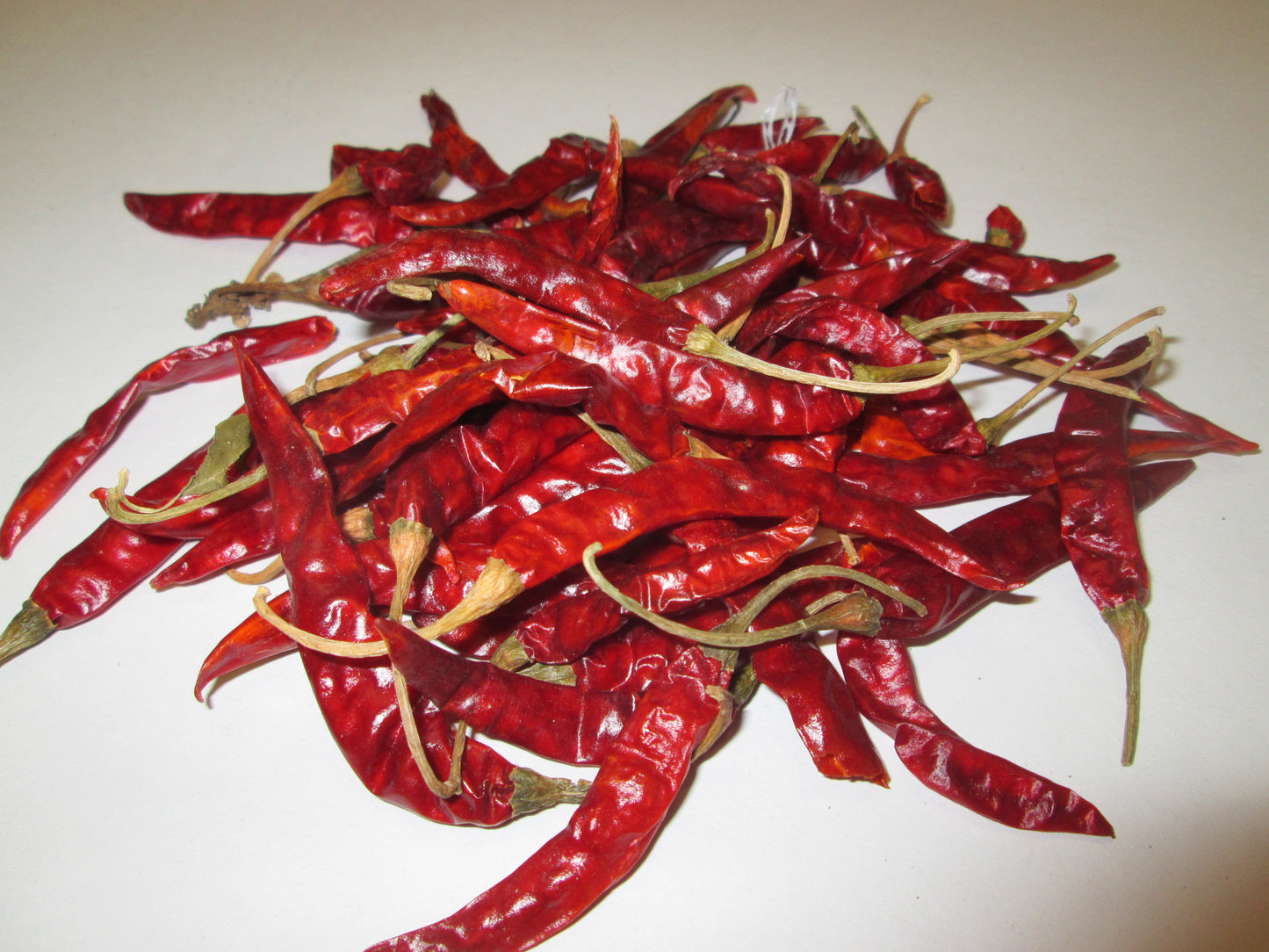 Dried Arbol Chiles with stems, 22 lbs