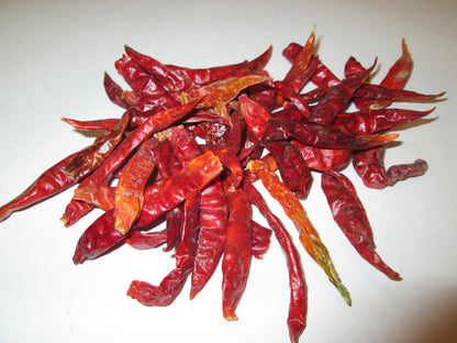 Dried Arbol Chiles-Stemless, 22 lbs