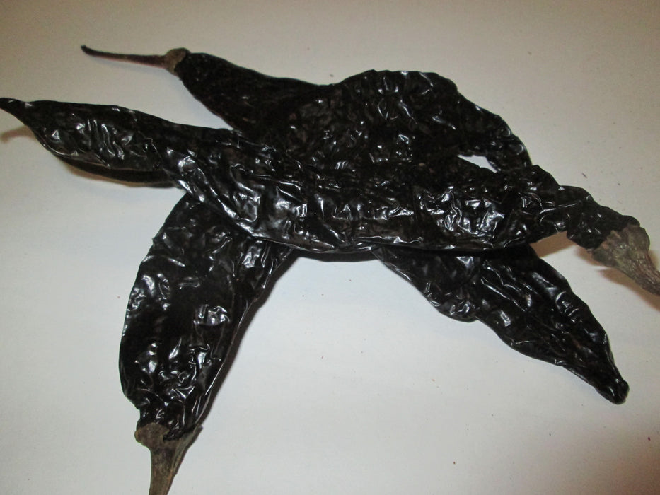 Dried Negro Chiles with stem, 20 lbs/case